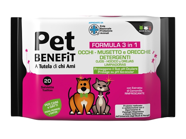 PET BENEFIT SALVIETTE OCCHI/MUSETTO/ORECCHIE 20 PEZZI - Farmastop