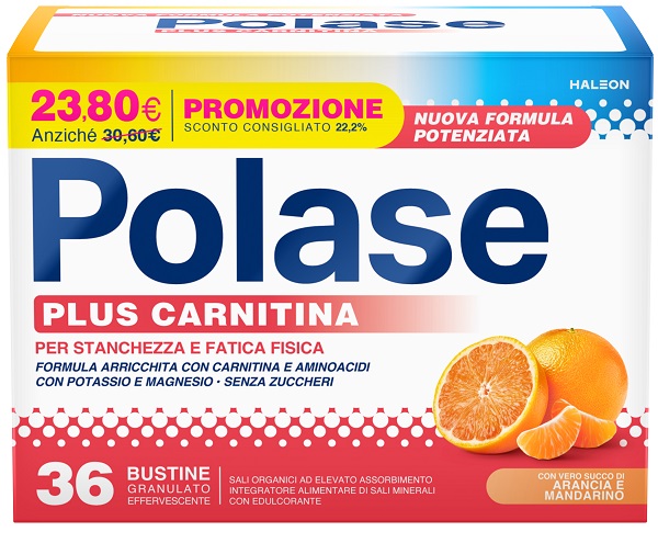 POLASE PLUS CARNITINA PROMO 36 BUSTINE GRANULATO EFFERVESCENTE DA 6,8 G - Farmastop