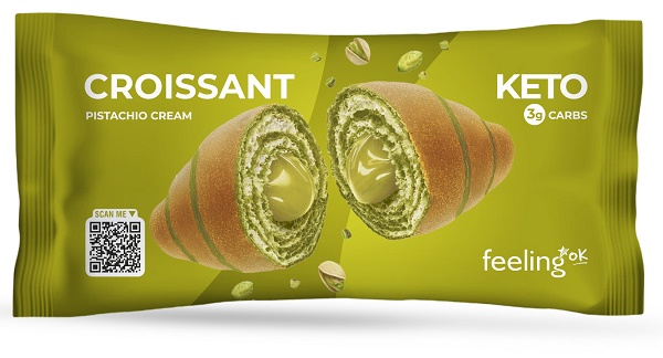 FEELING OK CROISSANT RIPIENO DI CREMA AL PISTACCHIO 50 G - Farmastop