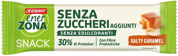 ENERZONA SNACK SALTY CARAMEL RICOPERTA DI CACAO CON LATTE 33G - Farmastop