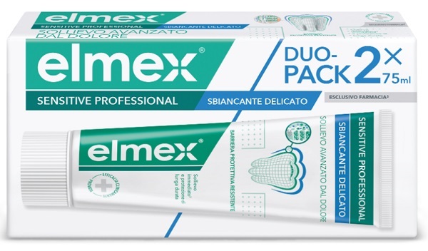 ELMEX SENSITIVE PROFESSIONAL WHITENING DENTIFRICIO DUO PACK 2 TUBI DA 75 ML - Farmastop
