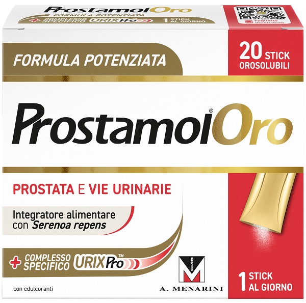 PROSTAMOL ORO 20 STICK OROSOLUBILI DA 1,6 G GUSTO FRUTTI ROSSI CON EDULCORANTI SENZA ZUCCHERI SENZA GLUTINE NATURALMENTE PRIVO DI LATTOSIO - Farmastop