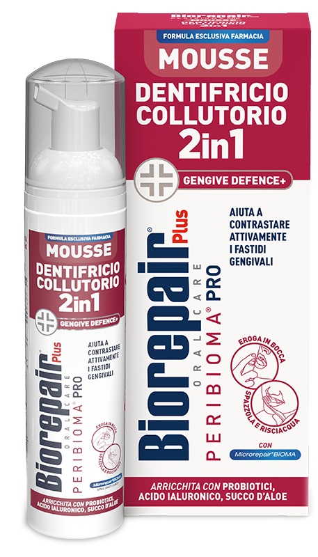 BIOREPAIR PLUS MOUSSE DENTIFRICIO COLLUTORIO 2 IN 1 GENGIVE 80 ML - Farmastop