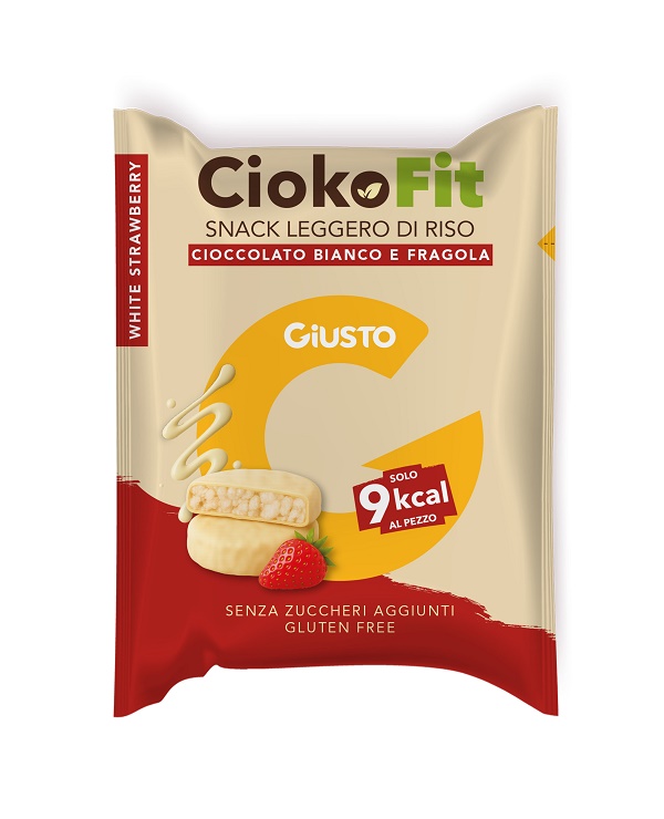 GIUSTO SENZA GLUTINE CIOKOFIT CIOCCOLATO BIANCO E FRAGOLA 30 G - Farmastop