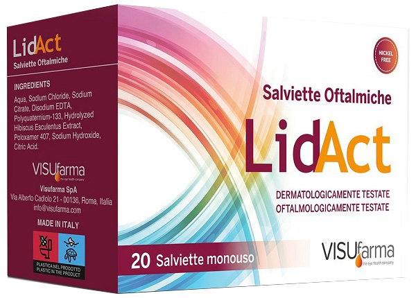 LIDACT SALVIETTE OFTALMICHE PERIOCULARI MONOUSO 20 PEZZI - Farmastop