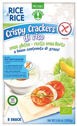 RICE&RICE CRISPY CRACKERS 100% RISO 160 G SENZA LIEVITO - Farmastop