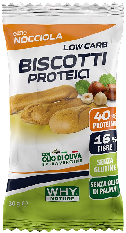 WHYNATURE BISCOTTI PROTEICI NOCCIOLA 30 G - Farmastop
