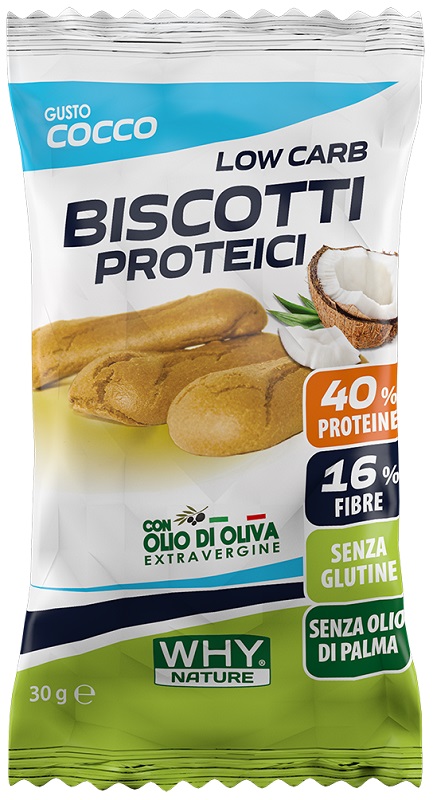 WHYNATURE BISCOTTI PROTEICI COCCO 30 G - Farmastop