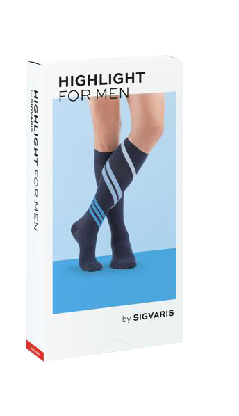 SIGVARIS HIGHLIGHT MEN GAMBALETTO LUNGO PUNTA CHIUSA BLACK M - Farmastop