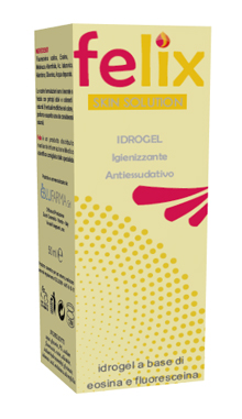 FELIX SKIN SOLUTION IDROGEL IGIENIZZANTE ANTIESSUDATIVO EOSINA E FLUORESCEINA 50 ML - Farmastop