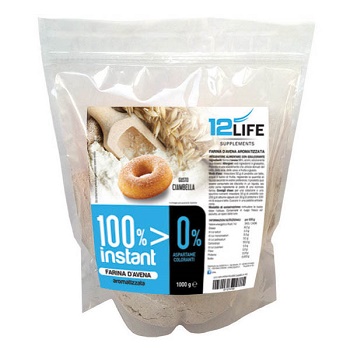 12 LIFE 100% INSTANT FARINA D'AVENA POLVERE CIAMBELLA 1 KG - Farmastop