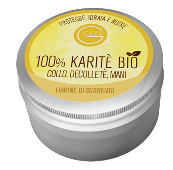 GESTI 100% KARITE' BIO 50 ML LIMONE DI SORRENTO COLLO, DECOLTE', MANI - Farmastop