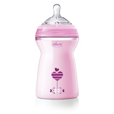 CHICCO BIBERON NATFEEL 6M+ GIRL 330 ML - Farmastop