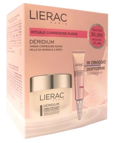 LIERAC DERIDIUM CREMA IDRATANTE 50 ML + DIOPTICREME 10 ML - Farmastop