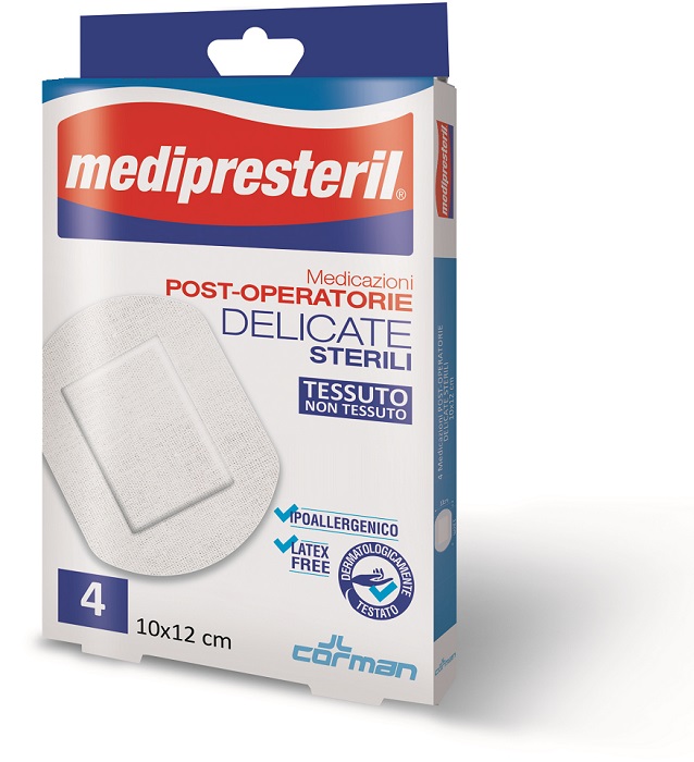 MEDIPRESTERIL MEDICAZIONI POST OPERATORIE DELICATE 10 X 12 4 PEZZI - Farmastop