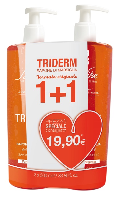 TRIDERM SAPONE DI MARSIGLIA BIPACK 2 FLACONI DA 500 ML - Farmastop