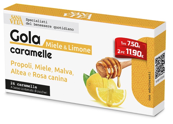 SANAVITA GOLA LIMONE MIELE 24 COMPRESSE - Farmastop