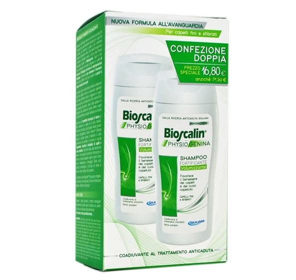 BIOSCALIN PHYSIOGENINA SHAMPOO FORTIFICANTE VOLUMIZZANTE COFANETTO 2 FLACONI - Farmastop