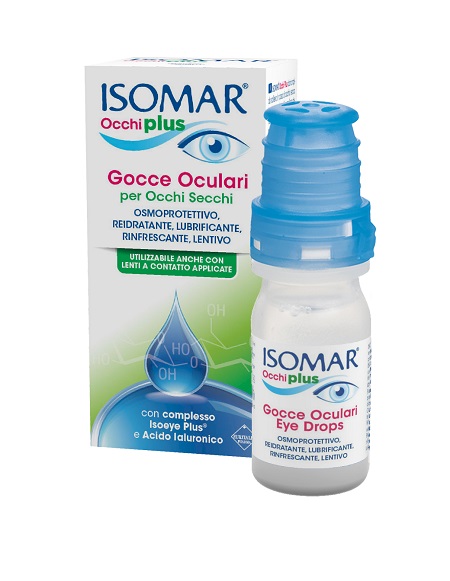 ISOMAR OCCHI PLUS GOCCE OCULARI PER OCCHI SECCHI ALL'ACIDO IALURONICO 0,25% 10 ML - Farmastop