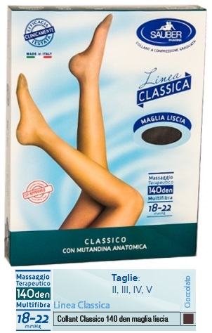 SAUBER CLASSICO COLLANT 140 DENARI MAGLIA LISCIA CIOCCOLATO 4 - Farmastop