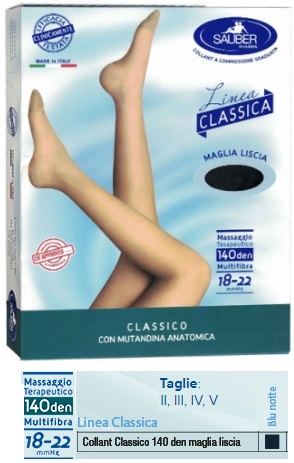 SAUBER CLASSICO COLLANT 140 DENARI MAGLIA LISCIA BLU NOTTE 4 - Farmastop
