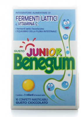 BENEGUM JUNIOR FERMENTI LATTICI E VITAMINA C 16 CONFETTI MASTICABILI - Farmastop