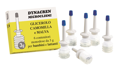 DYNACREN MICROCLISMI CAMOMILLA E MALVA 6 PEZZI DA 3 G PER BAMBINI E LATTANTI - Farmastop