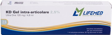 SIRINGA INTRA-ARTICOLARE KD GEL ACIDO IALURONICO 2,5% ULTRA ONE 120 MG/4,8 ML - Farmastop