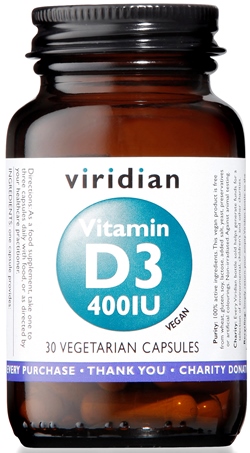 VIRIDIAN VITAMIN D3 400IU 30CPS - Farmastop