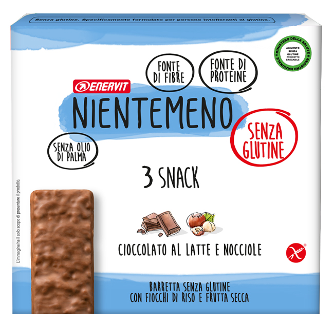 NIENTEMENO BAR CIOCCOLATO AL LATTE NOCCIOLE 3 X 33 G - Farmastop
