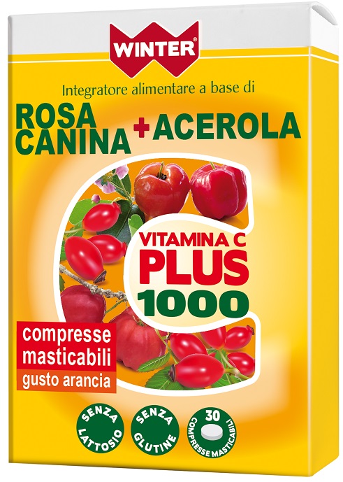 WINTER VITAMINA C PLUS 1000 ROSA CANINA + ACEROLA 30 COMPRESSE MASTICABILI - Farmastop