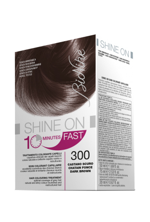 BIONIKE SHINE ON FAST TRATTAMENTO COLORANTE CAPELLI CASTANO SCURO 300 FLACONE 60 ML + TUBO 60 ML - Farmastop