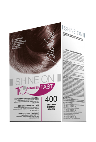 BIONIKE SHINE ON FAST TRATTAMENTO COLORANTE CAPELLI CASTANO 400 60 ML + TUBO 60 ML - Farmastop