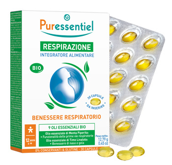 PURESSENTIEL RESPIRAZIONE BIO 9 OLI ESSENZIALI 30 CAPSULE - Farmastop