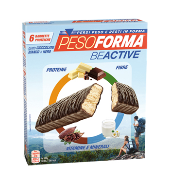 PESOFORMA BEACTIVE BARRETTA CIOCCOLATO BIANCO E NERO 6 PEZZI - Farmastop