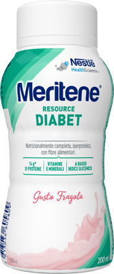 MERITENE RESOURCE DIABET FRAGOLA ALIMENTO IPERPROTEICO 28 VITAMINE E MINERALI 200 ML - Farmastop
