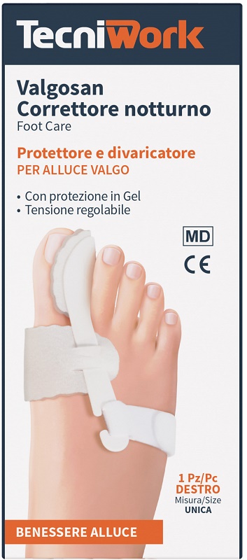 CORRETTORE NOTTURNO PER ALLUCE VALGO DESTRO MISURA UNICA VALGOSAN 1 PEZZO - Farmastop