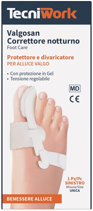 CORRETTORE NOTTURNO PER ALLUCE VALGO SINISTRO MISURA UNICA VALGOSAN 1 PEZZO - Farmastop