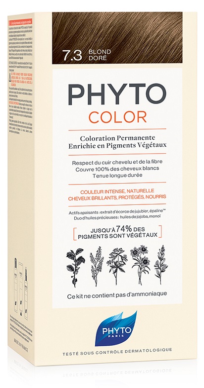 PHYTOCOLOR 7.3 BIONDO DORATO 1 LATTE + 1 CREMA + 1 MASCHERA + 1 PAIO DI GUANTI - Farmastop