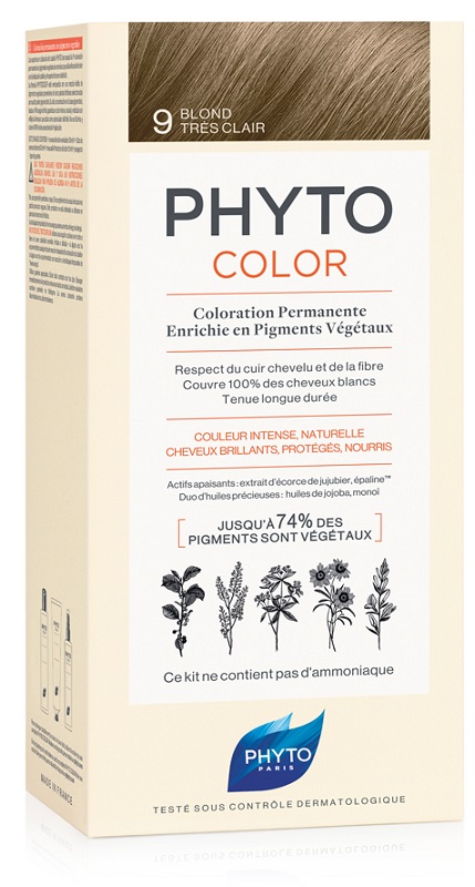PHYTOCOLOR 9 BIONDO CHIARISS 1 LATTE + 1 CREMA + 1 MASCHERA + 1 PAIO DI GUANTI - Farmastop