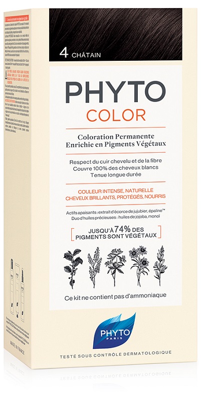 PHYTOCOLOR 4 CASTANO 1 LATTE + 1 CREMA + 1 MASCHERA + 1 PAIO DI GUANTI - Farmastop