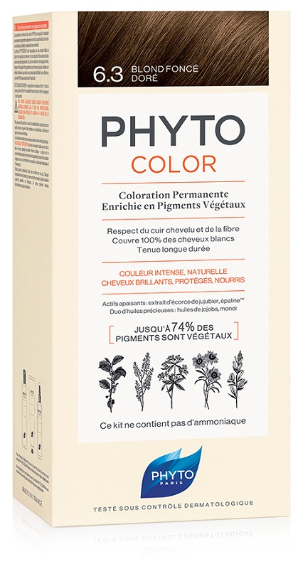 PHYTOCOLOR 6.3 BIONDO SCU DOR 1 LATTE + 1 CREMA + 1 MASCHERA + 1 PAIO DI GUANTI - Farmastop