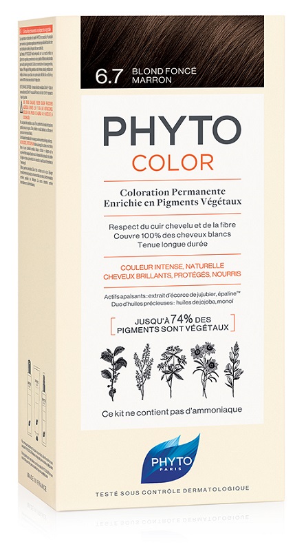 PHYTOCOLOR 6.7 BIONDO SCU TABA 1 LATTE + 1 CREMA + 1 MASCHERA + 1 PAIO DI GUANTI - Farmastop