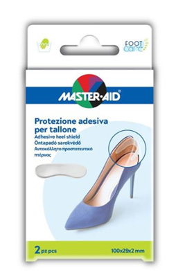 PROTEZIONE ADESIVA MASTER-AID FOOTCARE TRASPARENTE TALLONE 2 PEZZI A4 - Farmastop