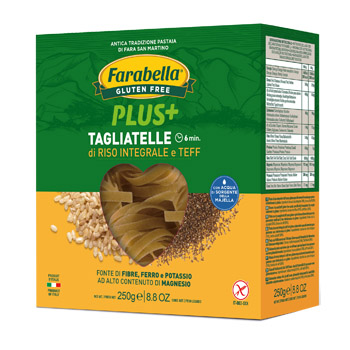 FARABELLA TAGLIATELLE RISO INTEGRALE E TEFF 250 G - Farmastop