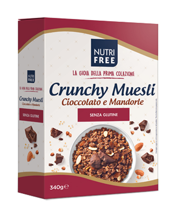 NUTRIFREE CRUNCHY MIX CIOCCOLATO E MANDORLE 340 G - Farmastop