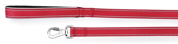 GUINZAGLIO REFLEX CON MANIGLIA IN NEOPRENE ROSSO 25 X 1200 MM - Farmastop