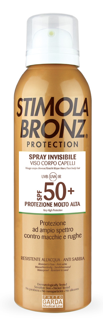 STIMOLABRONZ PROTECTION SPF50+ SPRAY INVISIBILE VISO CORPO CAPELLI 150 ML - Farmastop
