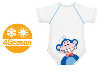 BODY 0/36M BIO COTTON 4SEASON SCIMMIA - Farmastop