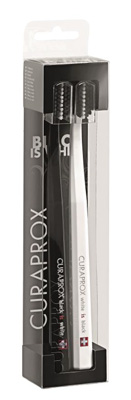 SPAZZOLINO CURAPROX WHITE IS BLACK WHITE/BLACK 2 PEZZI - Farmastop